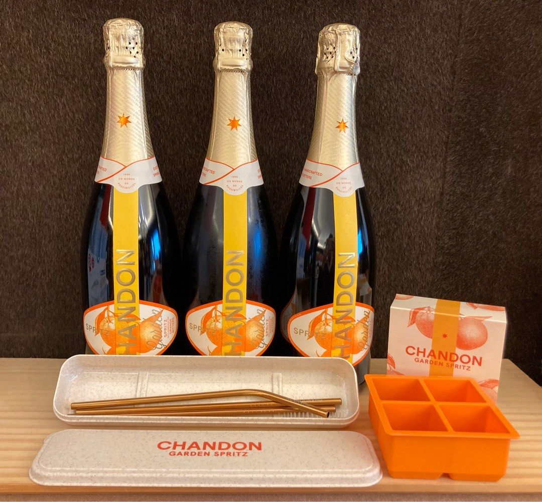 Chandon Garden Spritz 3支送冰模及飲管套裝, 嘢食& 嘢飲, 酒精飲料- Carousell