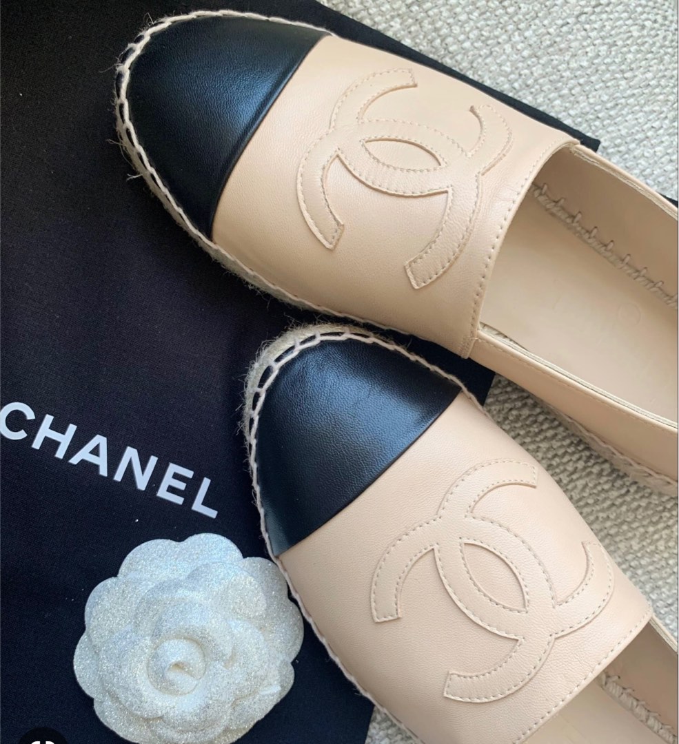 Chanel Lambskin Leather Espadrilles Women s Fashion Footwear