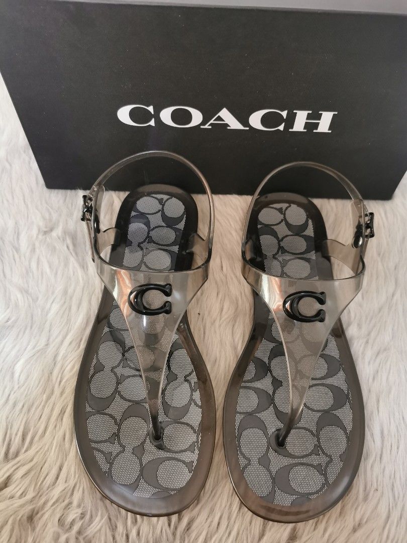 Coach-Natalee Jelly Sandals (Category: Flats & Sandals) located in Quezon City. Submitted by samiganskitchen (Listing ID 1220941708, Image 2). Description: ✅💯Guaranteed Authentic from Canada ✅Size US 8 (black) ✅With Footwear Care Booklet.
