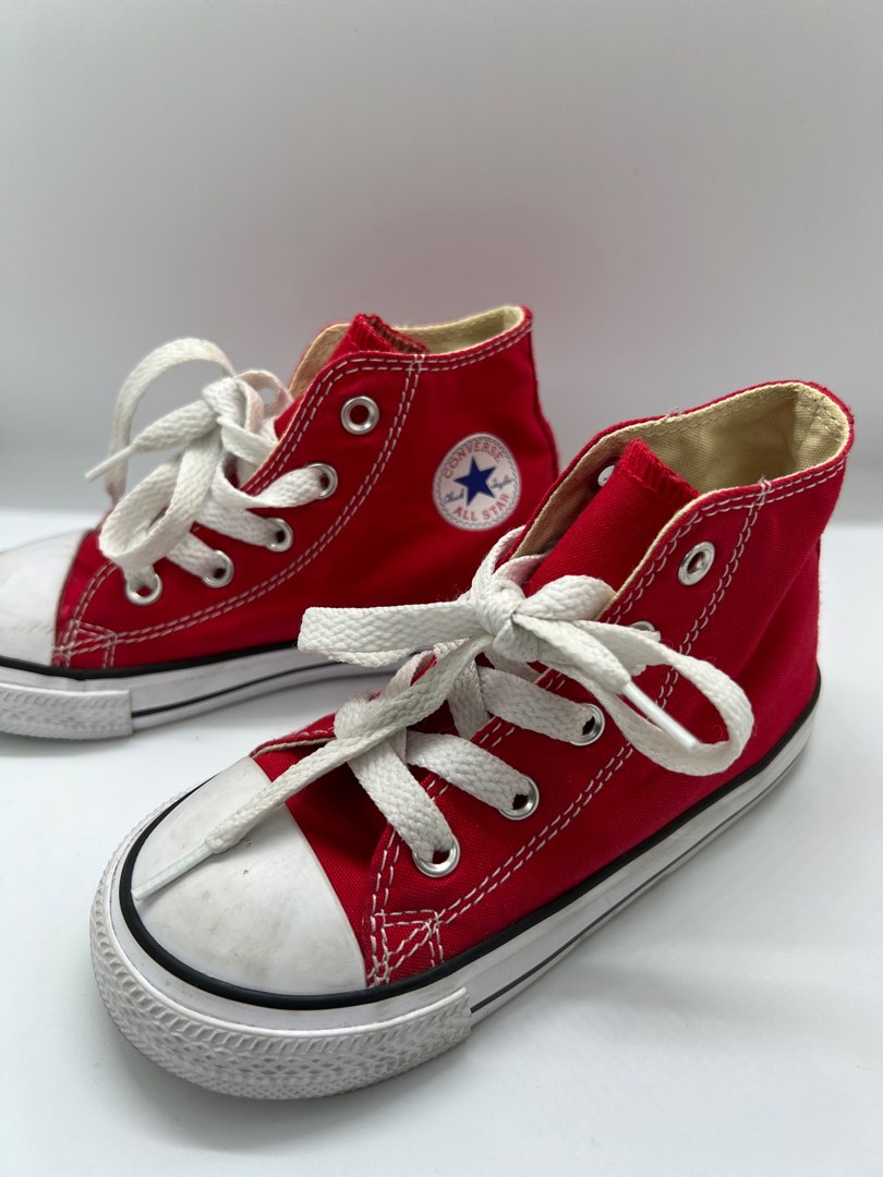 Girls red hotsell high top converse