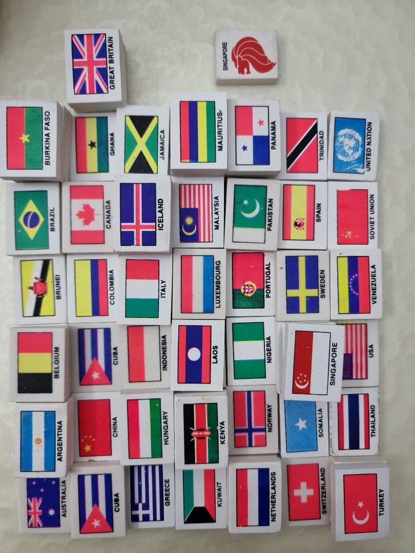 Countries Flag erasers primary school childhood games, Hobbies & Toys, Stationery & Craft