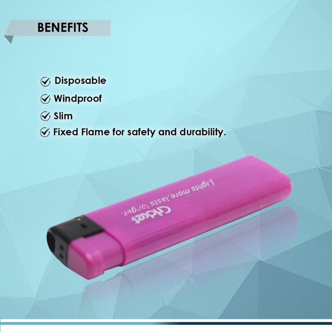 CRICKET SAFETY LIGHTER, 2x8cm RANDOM COLOR, DISPOSABLE WINDPROOF (Category: Stationery & School Supplies) located in Quezon City. Submitted by besteinpc (Listing ID 1214853324, Image 3). Description: CRICKET SAFETY LIGHTER, 2x8cm RANDOM COLOR, DISPOSABLE WINDPROOF FEATURES: 👉Brand: Cricket 👉Size (WxH): 2x8cm 👉Random color BENEFITS: 👉Disposable 👉Windproof 👉Slim 👉Fixed Flame for safety and durability. HOW TOs: 👉Best for personal/ home/ offi