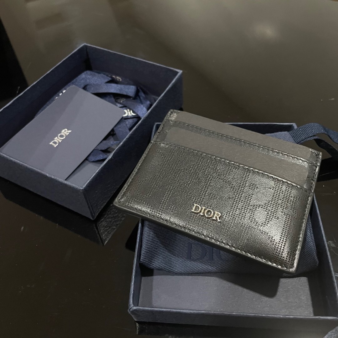 Dior Oblique Card Holder Galaxy Leather, Men's Fashion, Watches
