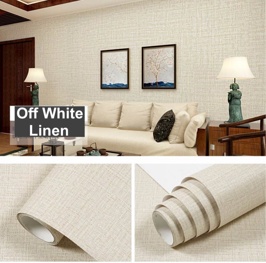 Discounted Self Adhesive 60cm x 5 Metres Off White PVC Wall Stickers