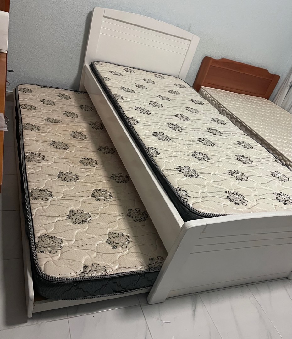 Double Single bed with one mattress, Furniture & Home Living, Furniture