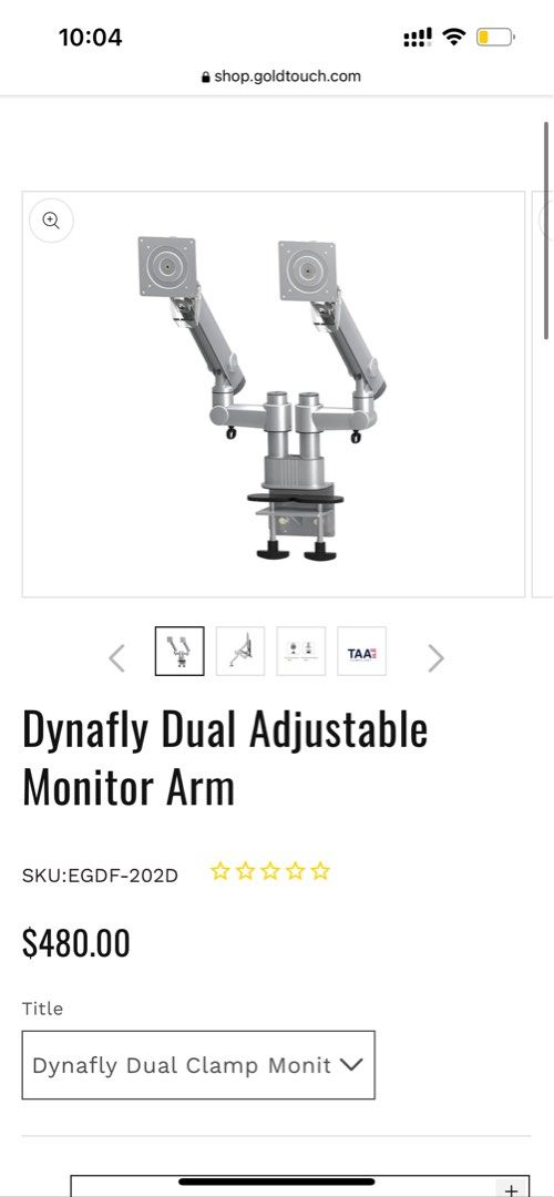 Dynafly Adjustable Monitor Arm – Goldtouch