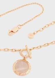 Emporio Armani 桃子珍珠貝母吊墜項鍊EG3562221, 女裝, 飾物及配件, 頸