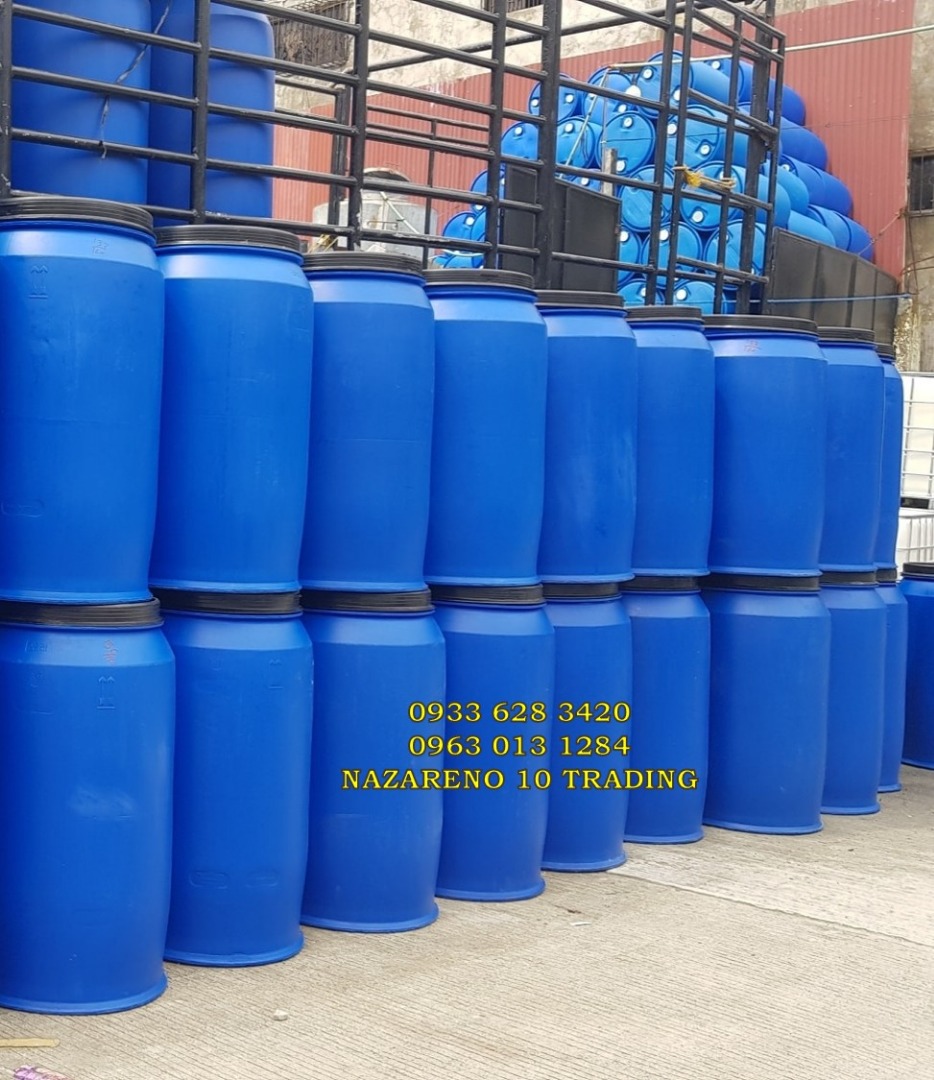 Empty Plastic Drum Used once. Blue Drum, Commercial & Industrial