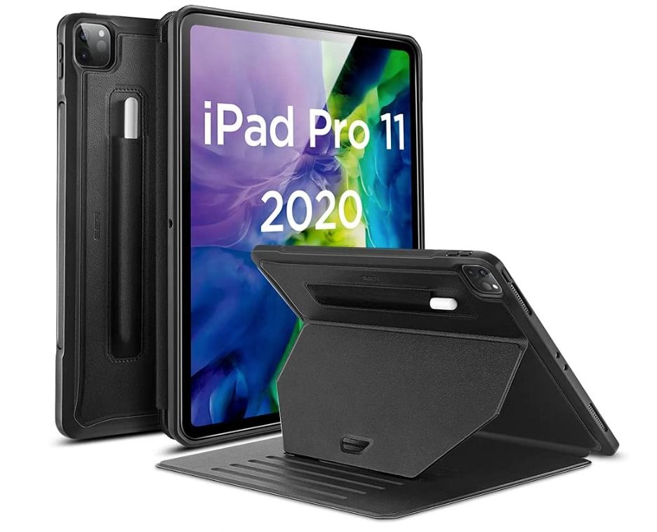 ESR Sentry Stand Case for iPad Pro 11" 2020 & 2018 (Item Code 400) (Category: Cases & Sleeves) located in Marikina City. Submitted by skowshop (Listing ID 1221063473, Image 1). Description: Brand ESR Color Black Compatible Devices Tablets Form Factor Case Material Composite About this item: COMPATIBILITY – Designed for the iPad Pro 11" 2020 & 2018 only (Model No. A2228, A2068, A2230, A2231, A1979, A1980, A2013, A1934). Not compatible with other i