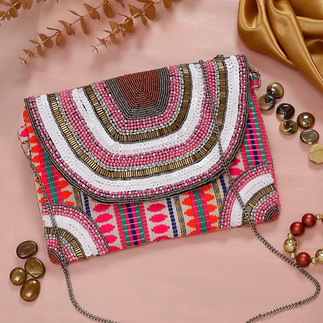 ethnic or funky Indo western traditional hand purse clutches