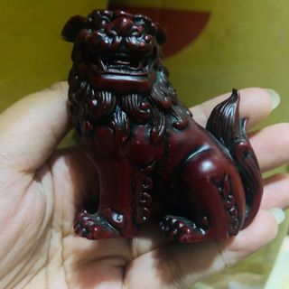 Feng Shui Ornaments Pair of Dark Red Guardian PiXiu/PiYao Statues,Chinese Decor For Home And Office Attract Wealth And Good Luck Best Housewarming Congratulatory Gift