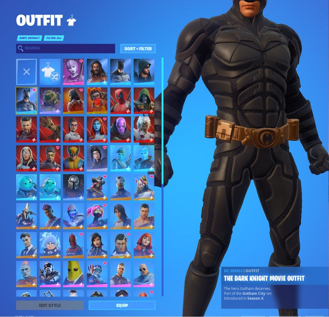 Fortnite Account OG | Batman(DK&Comic) | Leviathan Axe | Marvel Skins |  Slurp Pack | Dark Power Chord | Red Knight, Video Gaming, Video Games,  Others on Carousell