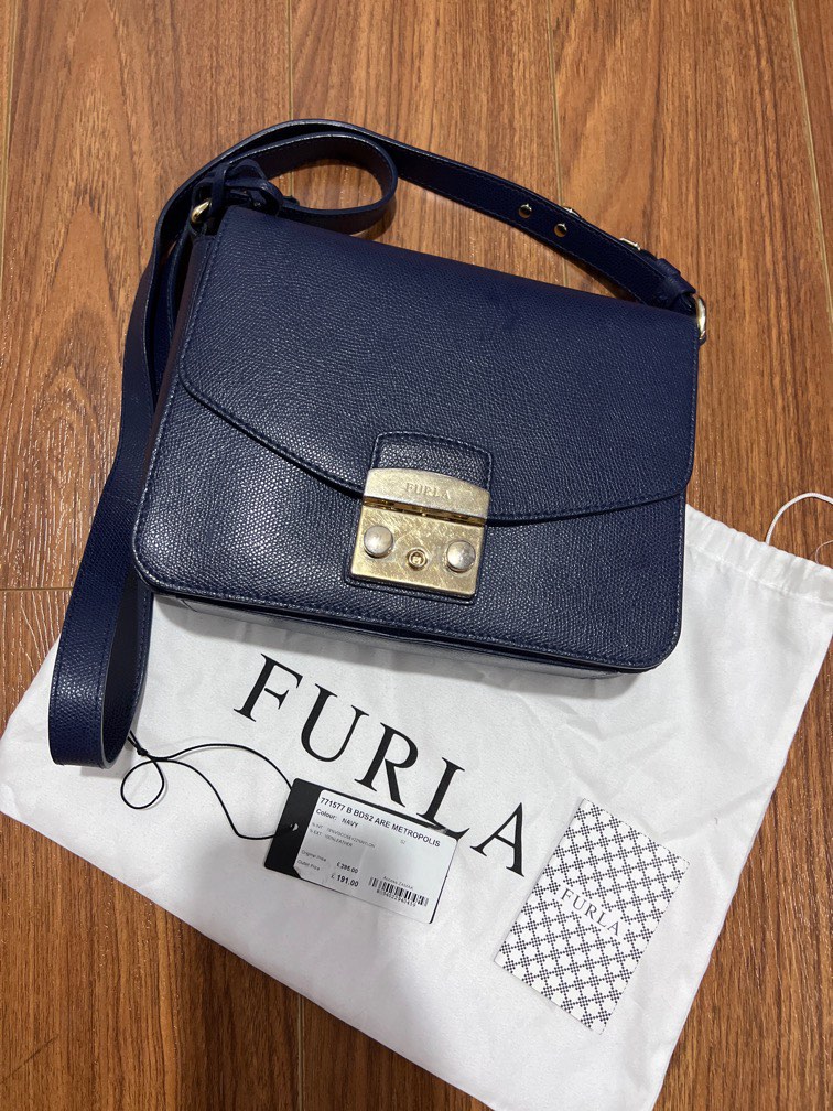 Furla Navy Metropolis Women s Fashion Bags Wallets Cross body Bags on Carousell