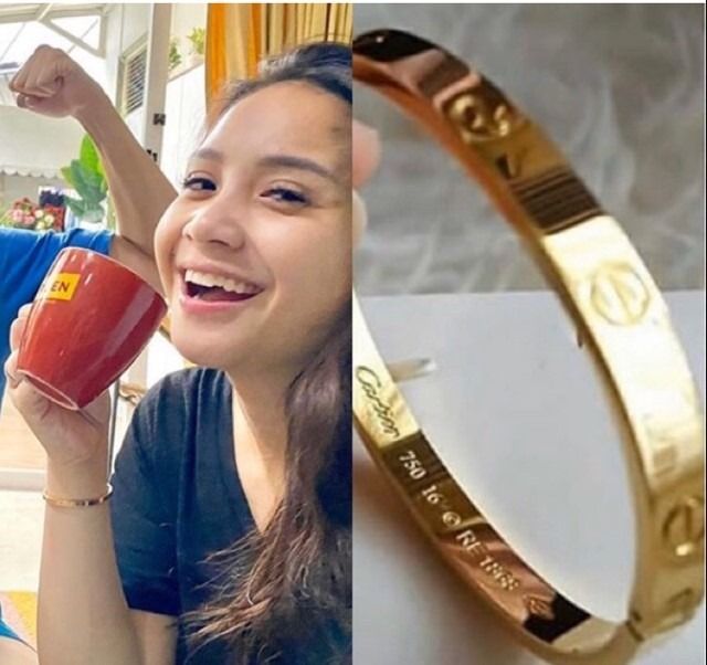 GELANG CARTIER NAGITA TERBUAT DARI TITANIUM STEEL ANTI LUNTUR DAN KARAT  COCOK UNTUK KONDANGAN MAUPUN KE PESTA BELI GRATIS GELANG PAKU TITANIUM 