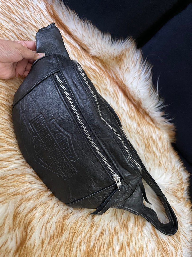 Harley Davidson Black Crossbody Waist Bag Men s Fashion Bags