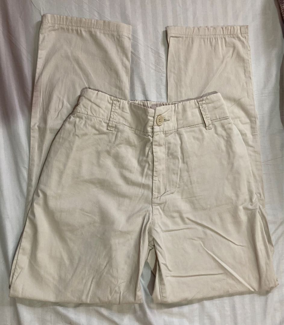 H&M Beige Pants (Category: Jeans) located in Malabon City. Submitted by swiftiesource (Listing ID 1221003432, Image 1). Description: waist 10.5 inches laid flat with stretch pm for more pics rfs: moving and need funds :( pls give this a new home!!.