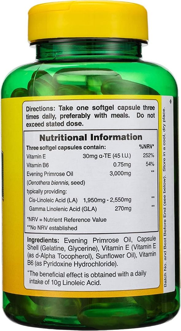 Holland & Barrett Natural Evening Primrose Oil Capsules plus Vitamin B6