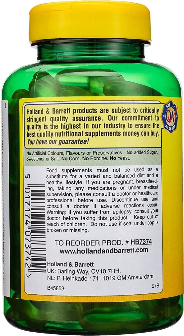 Holland & Barrett Natural Evening Primrose Oil Capsules plus Vitamin B6