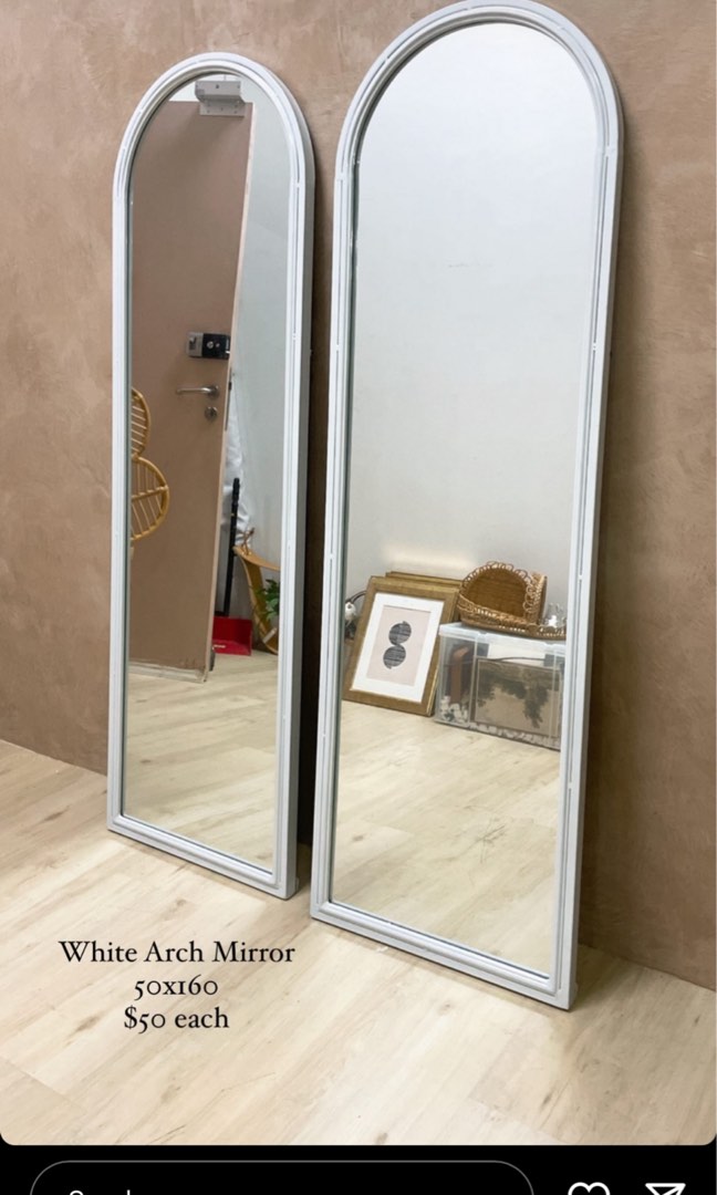Houseofchais White Mirror, Furniture & Home Living, Home Decor, Mirrors