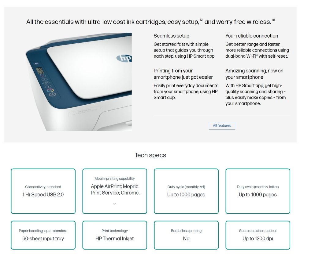 HP DeskJet Ink Advantage Ultra 4828 Printer Wireless (New), Computers ...