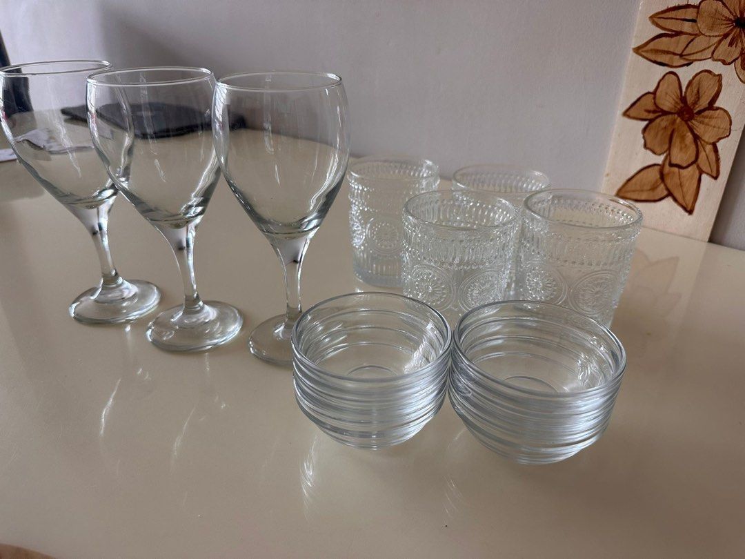 IKEA Dinnerware, Wine And Whisky Glasses, Furniture & Home Living