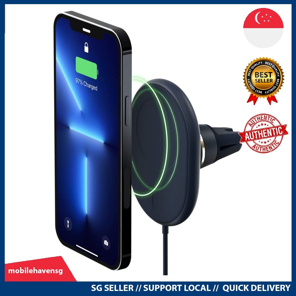 ESR HaloLock Magnetic Car Phone Holder, Compatible with Magsafe Car Mount,  iPhone 12/12 Pro/12 mini/12 Pro Max, 