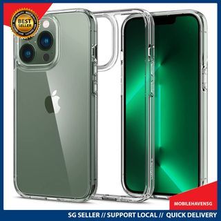 [instock] Spigen Compatible for iPhone 13 Pro Case Ultra Hybrid - Crystal Clear