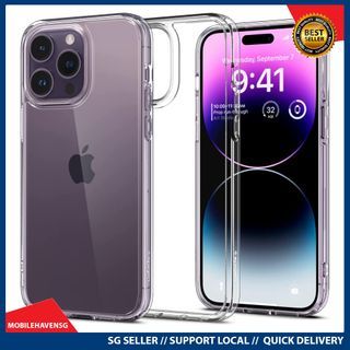 [instock] Spigen Compatible for iPhone 14 Pro Max Case Ultra Hybrid - Crystal Clear