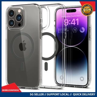 [instock] Spigen Compatible for iPhone 14 Pro Max Case Ultra Hybrid Mag Fit - Graphite