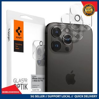 [instock] Spigen Optik Tempered Glass Camera Lens Protector for iPhone 14 Pro / 14 Pro Max - 2 Pack (Crystal Clear)