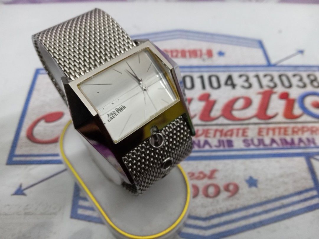 1998 JEAN PAUL GAULTIER SILVER WATCH Jean Paul Gaultier 5109 Silver Finish Designer Eyewear 49mm⁄51mm Lens Size