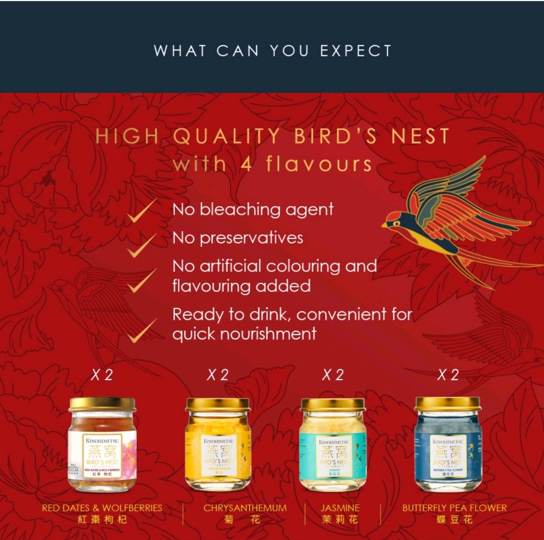 Kinohimitsu Bird Nest Gift Set/ 8 bottles Expiry 2025, Health