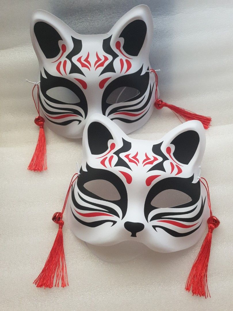 Japanese Kitsune Inu Boku Fox Cat Anime Mask Cosplay Mask Cat Mask Half