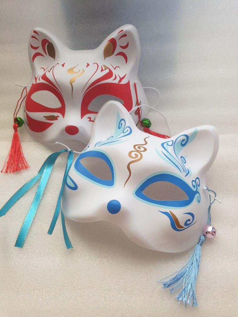 Japanese Inu Boku Fox Cat Anime Mask Cosplay Cat Mask Half Mask Anime Theme Hobbies & Toys, Toys & Games on Carousell