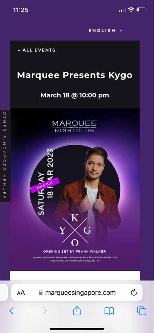 Kygo Marquee Ticket, Tickets & Vouchers, Event Tickets on Carousell