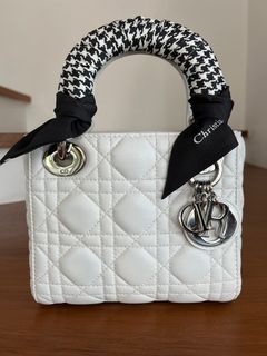 Christian Dior Lady Dior Mini Bag in White Lambskin in SHW