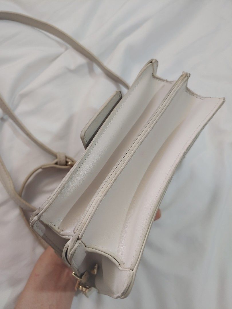 LEGIT Parisian Pattern Beige Crossbody Sling Leather Bag on Carousell