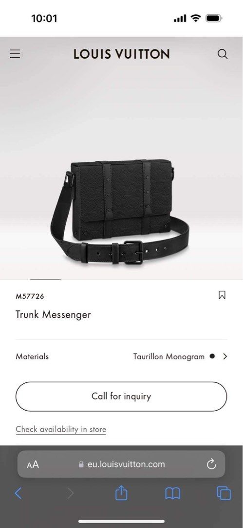 M57726 Louis Vuitton Taurillon Monogram Trunk Messenger
