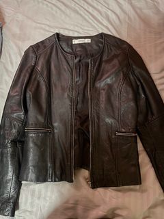 Mango genuine leather jacket