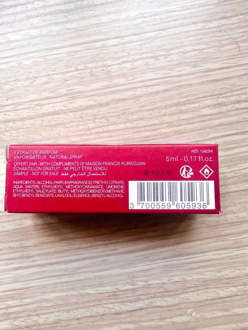 MFK Baccarat 540 Extrait (BR540) 5ml size, Beauty & Personal Care ...