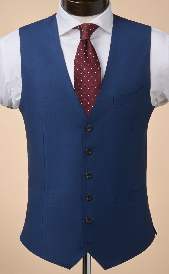 Mohan's Custom Tailor Royal Blue 3Piece Suit (FullCanvas), Men's