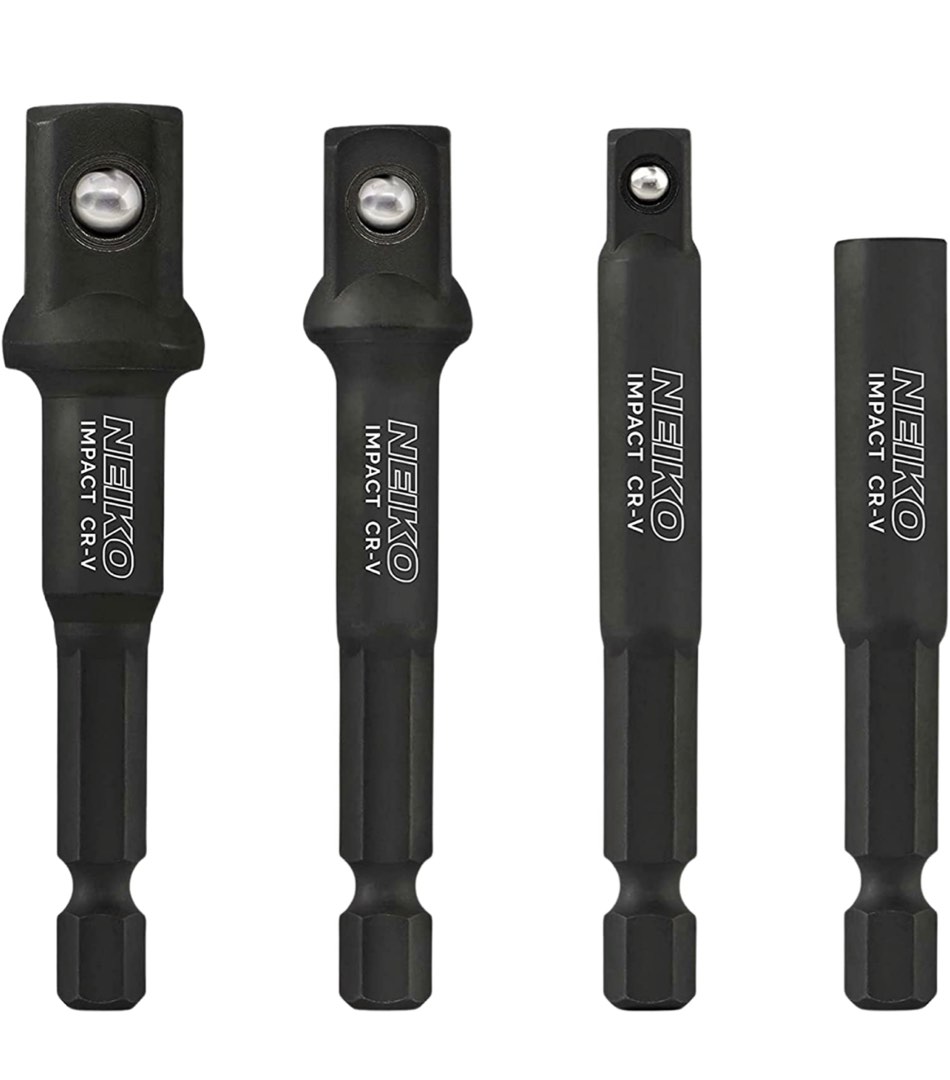 New NEIKO Impact Socket Adapter and Magnetic Bit Holder Set | 4-Piece ...