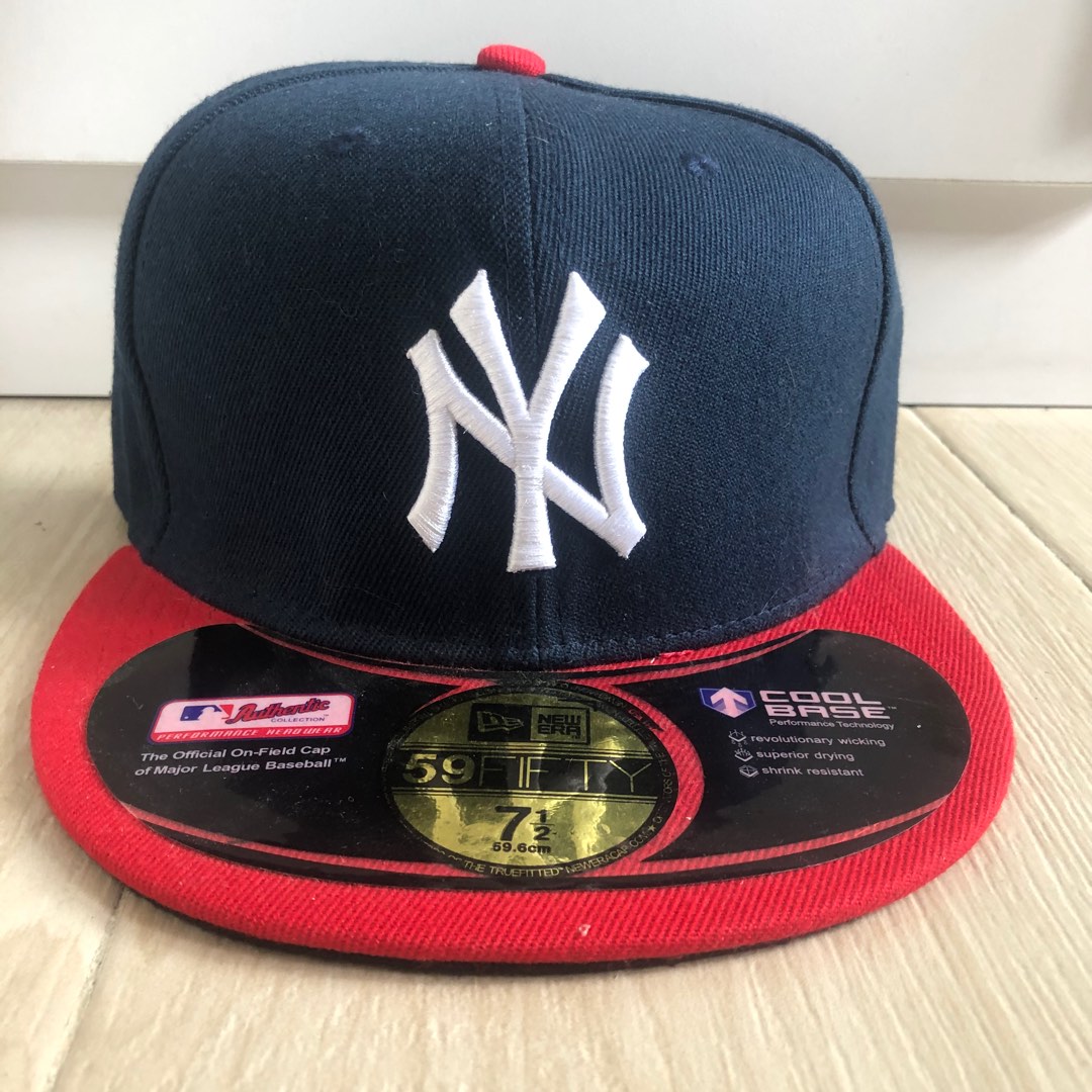 New York Yankees New Era 59Fifty 7 1/2 Fitted Hat Cool Base U.S.A Authentic  Cap
