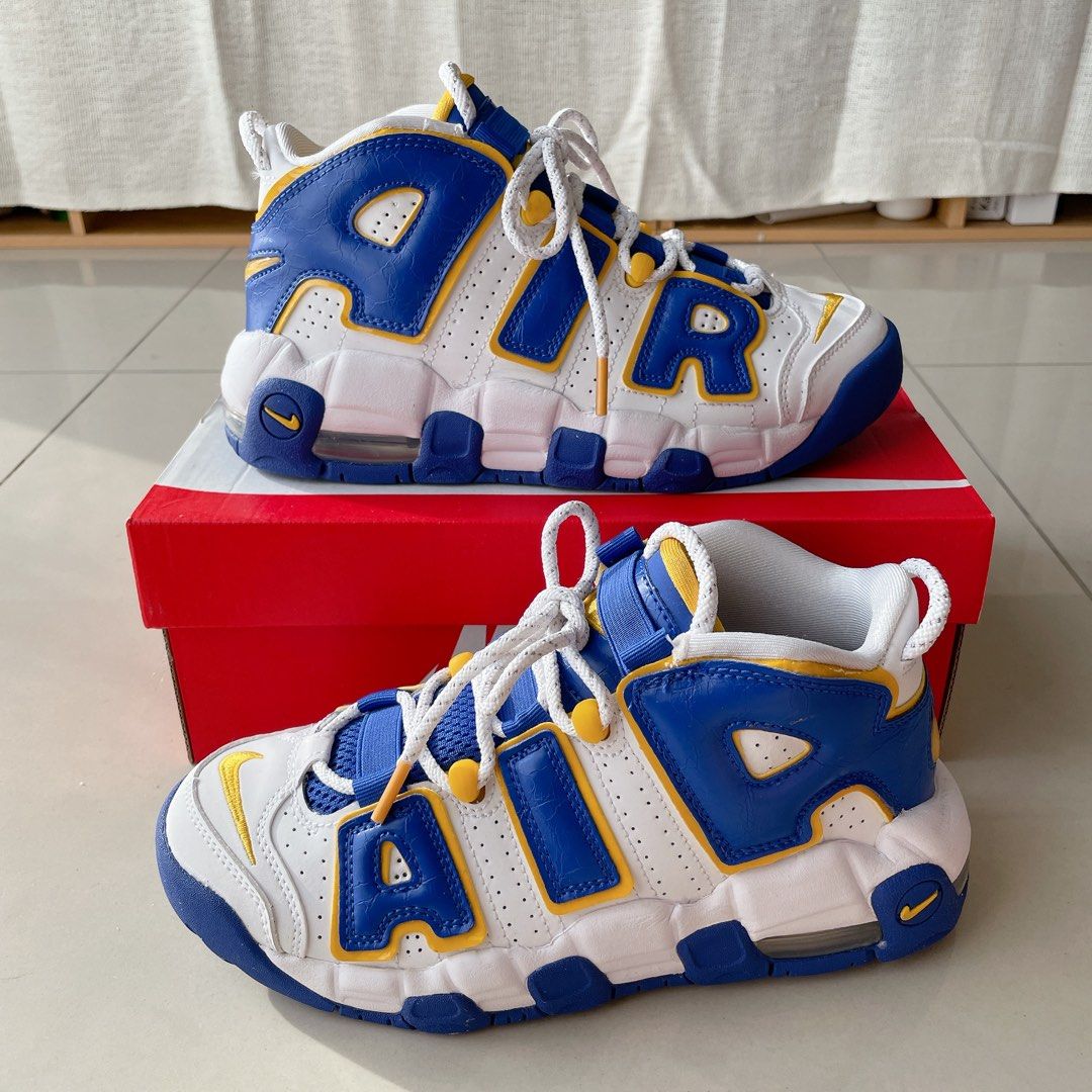 NIKE AIR MORE UPTEMPO 皮朋藍白5Y 23.5cm, 她的時尚, 鞋, 運動鞋在