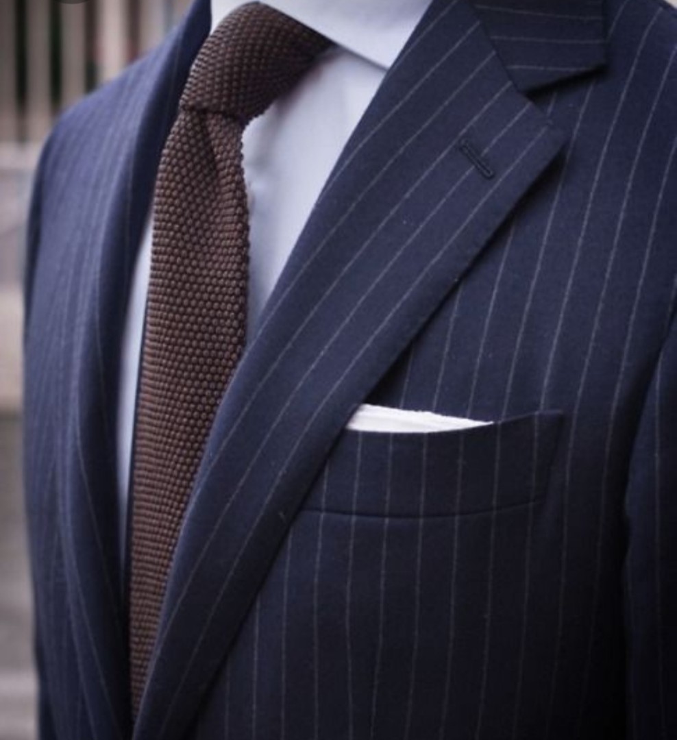 Perfect Attire: VBC Navy Pinstripe Suit (Full-Canvas), Men's Fashion ...