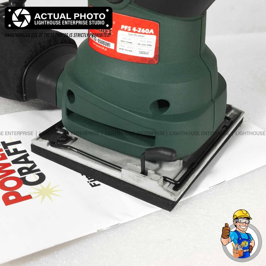 POWERCRAFT 260W 1/4 Sheet Palm Sander (PFS 4-260A) W/FREE Hand Towel ...