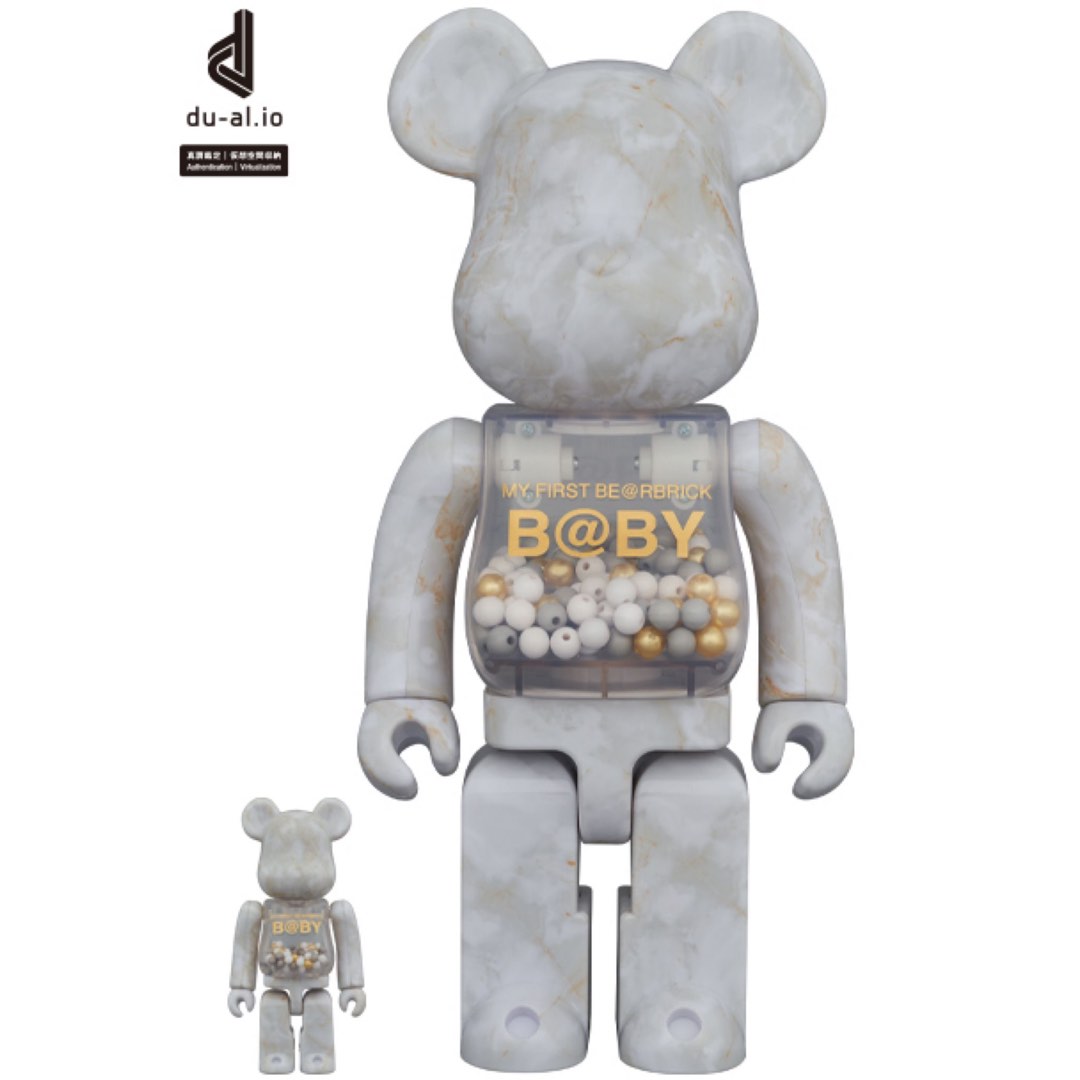 Medicom Bearbrick Baby Marble Ver 100% & 400%, 興趣及遊戲, 玩具