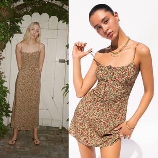 ✦ BRANDY MELVILLE WHITE AND PURPLE FLORAL ROBBIE MIDI WRAP DRESS ✦, Women's  Fashion, Dresses & Sets, Evening dresses & gowns on Carousell