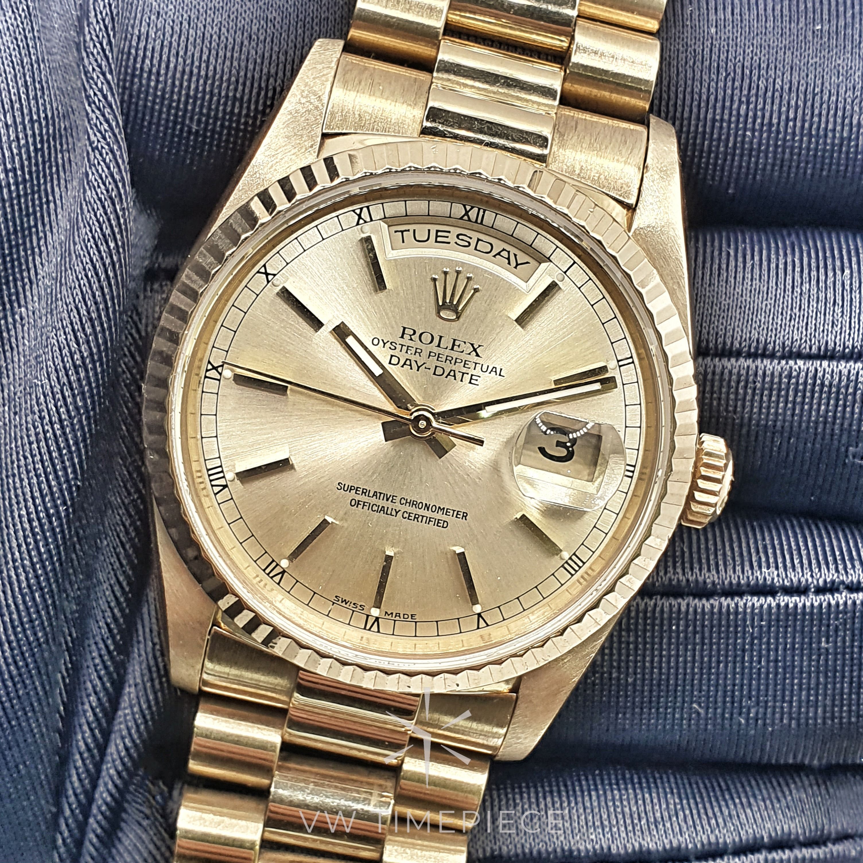 Rolex president day date 18k gold hotsell
