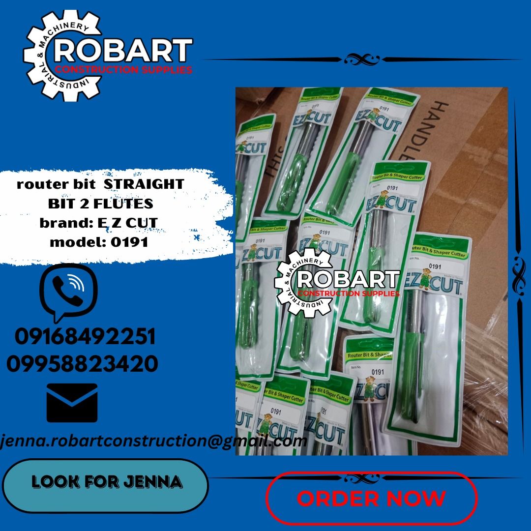 router bit STRAIGHT BIT 2 FLUTES brand E Z CUT model 0191, Commercial